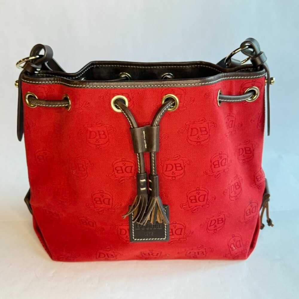 Dooney & Bourke Red Canvas Monogram Shoulder Bag